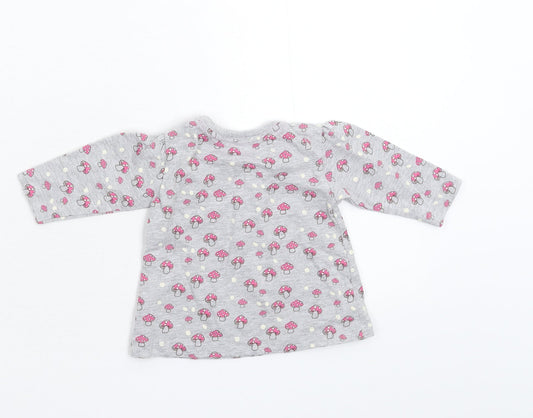 Earlydays Girls Grey Basic T-Shirt Size 0-3 Months