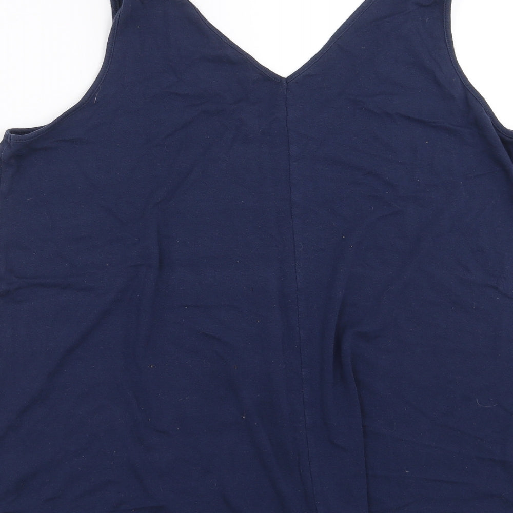 George Womens Blue Basic Blouse Size 14
