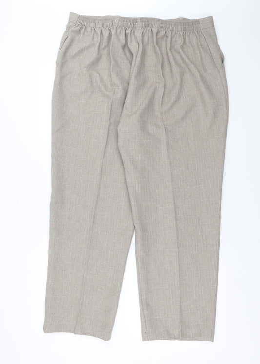 Womens UK Size 24 Emma Collection Regular Fit Beige Trousers
