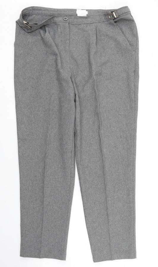 Damart Womens Grey Carrot Trousers Size 34 in L26 in