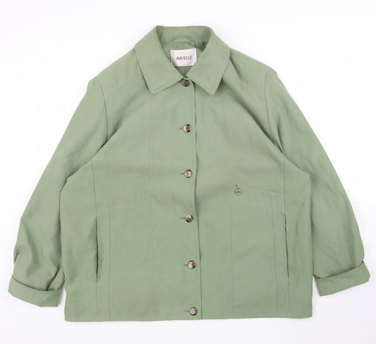 Arielle Womens Green Rain Coat Coat Size 18
