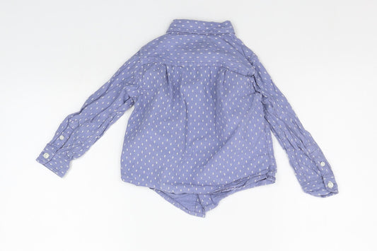 The Children's Place Boys Blue Geometric Basic Button-Up Size 2 Years
