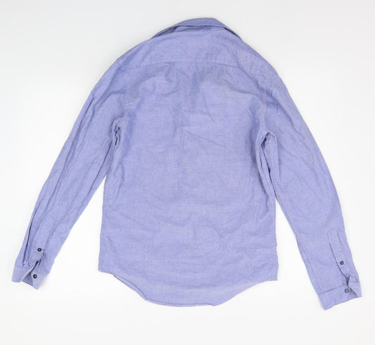 ZARA Mens Blue Button-Up Size S