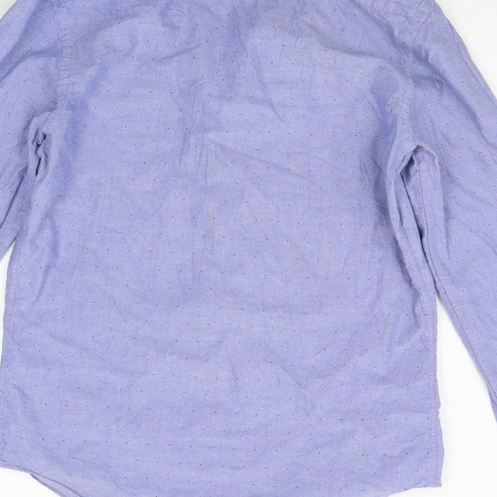 ZARA Mens Blue Button-Up Size S