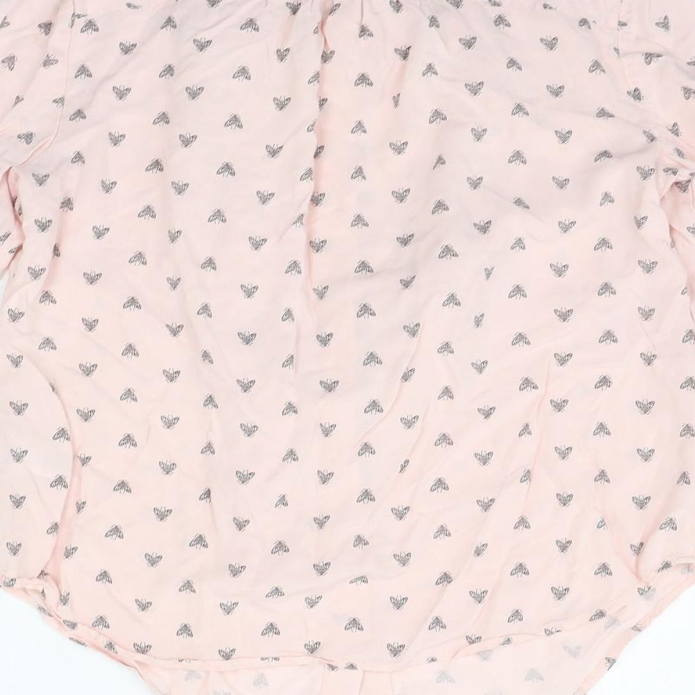 Womens UK Size 10 Marks and Spencer Pink Basic Button-Up