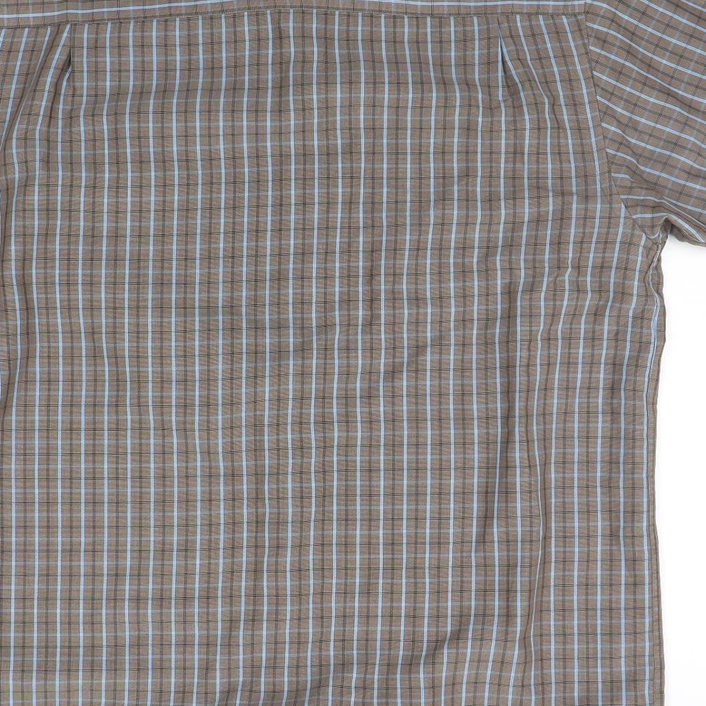 Wosley Mens Brown Polka Dot Button-Up Size L