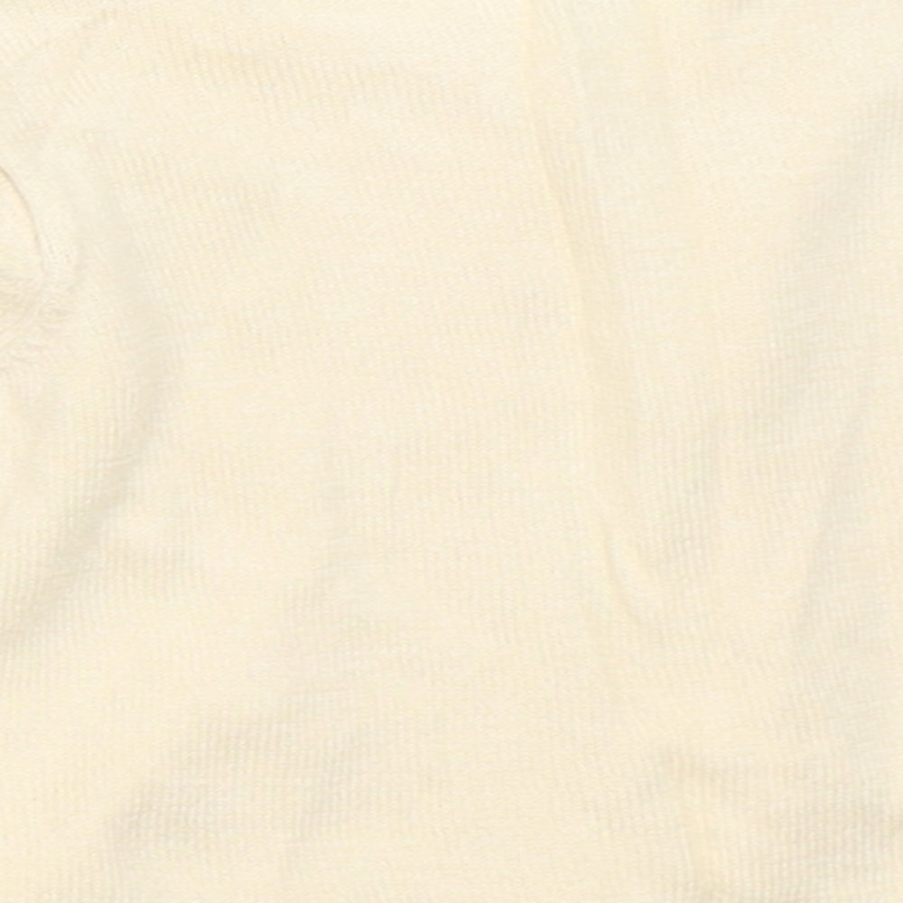 Brand and care label for Gap boys’ beige cardigan jumper, size 0-3, months