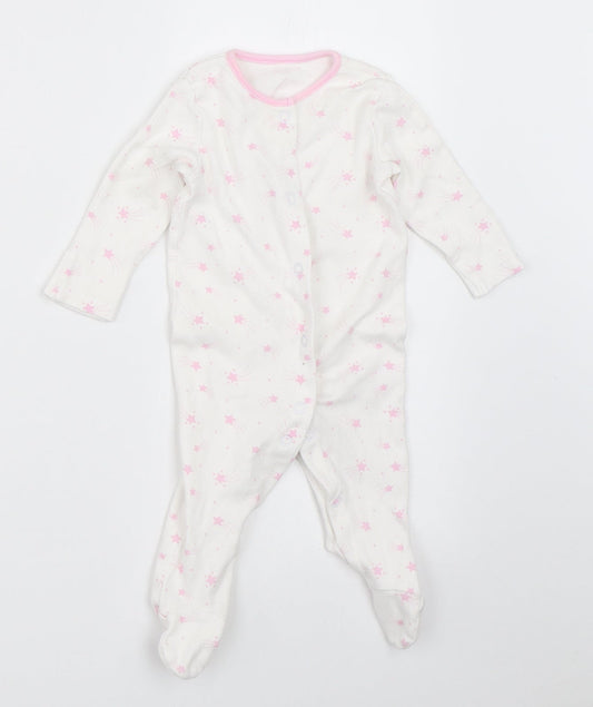 Matalan Girls White Babygrow One-Piece Size 3-6 Months
