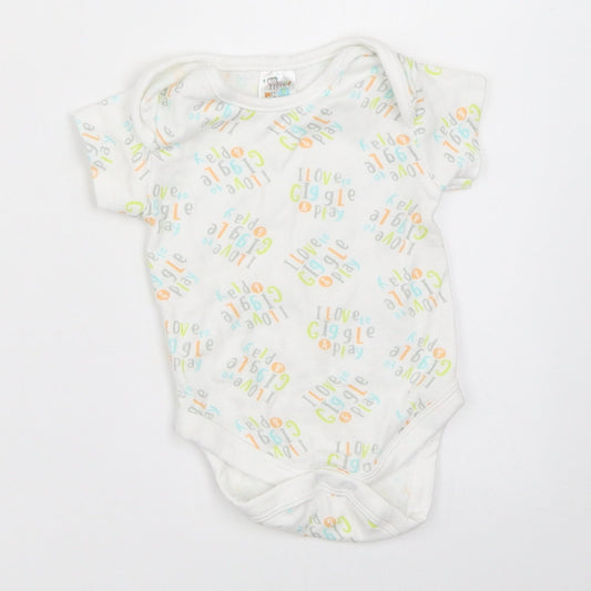 B&M Baby White Babygrow One-Piece Size 3-6 Months