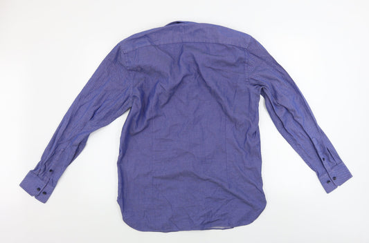 Mens UK Collar Size 16.5 Hammond & CO Smart Blue Dress Shirt