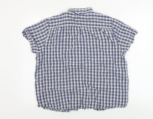 F&F Mens White Check Button-Up Size L