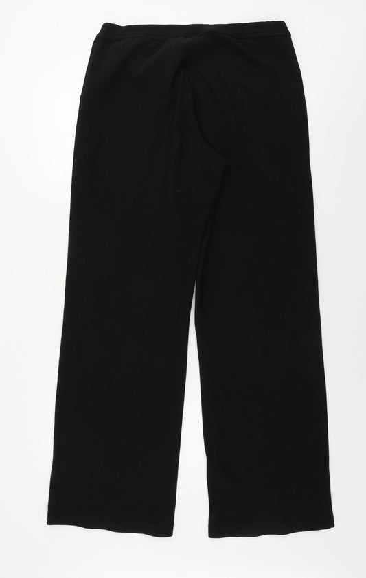 St michael Womens Black Paisley Trousers Size 14 L30 in