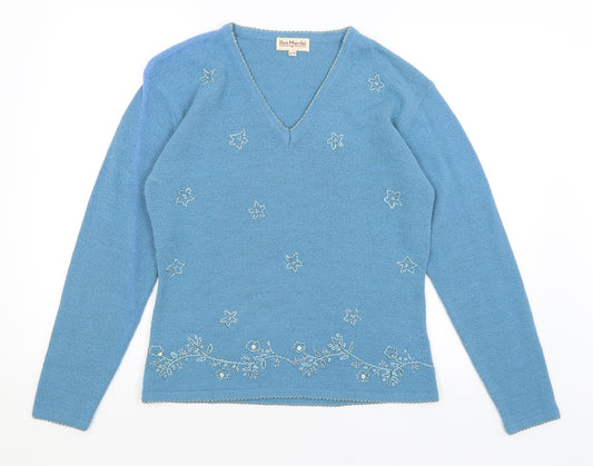 Womens UK Size S Bonmarche Blue Pullover Jumper