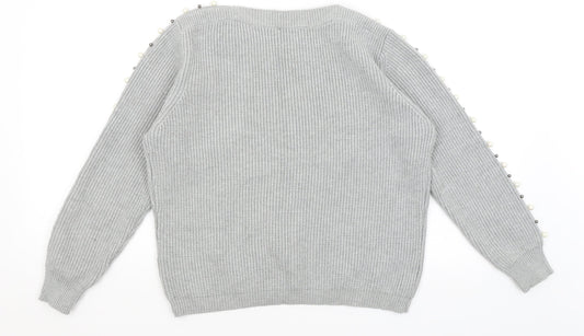 Klass Womens Grey Pullover Jumper Size M