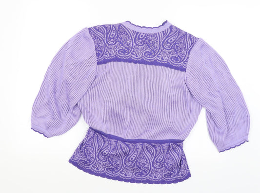 Meici Womens Purple Pullover Jumper Size 16