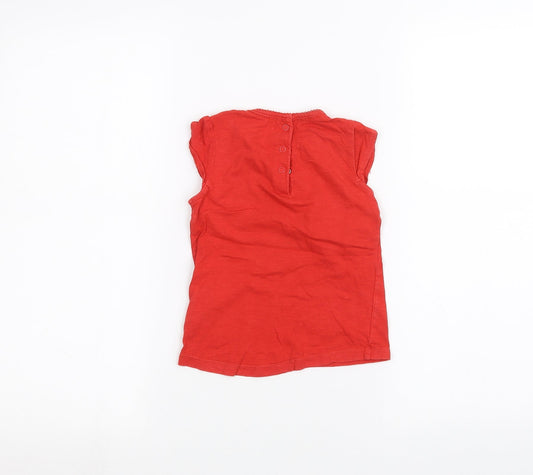 Mothercare Girls Red Basic T-Shirt Size 2-3 Years