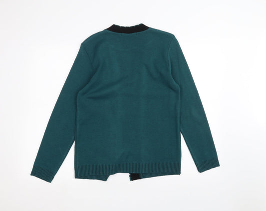 Womens UK Size S Pure & natural Green Cardigan Jumper