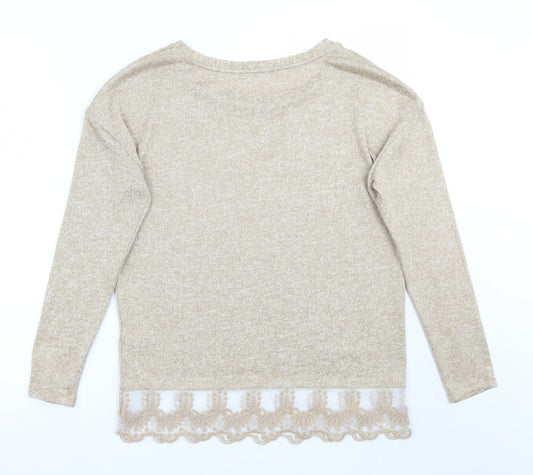 Womens UK Size 8 NEXT Beige Pullover Jumper