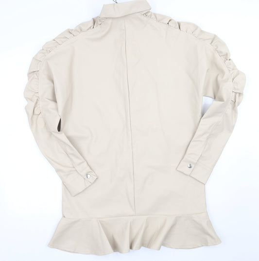 PRETTYLITTLETHING Womens Beige A-Line Size 10