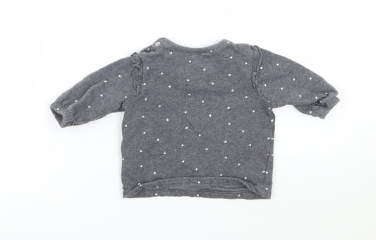 Disney Girls Grey Basic T-Shirt Size 0-3 Months
