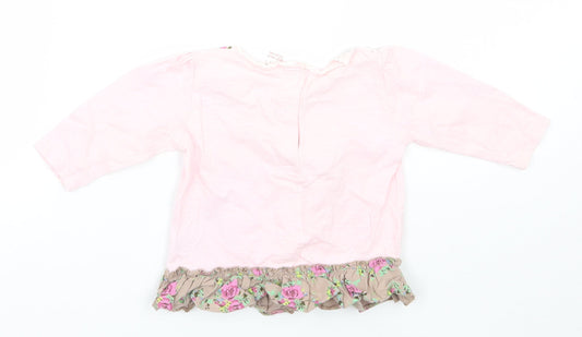 NEXT Girls Pink Floral Basic T-Shirt Size 3-6 Months