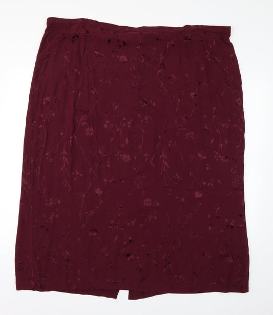 premier collection Womens Red Floral Straight & Pencil Skirt Size 30
