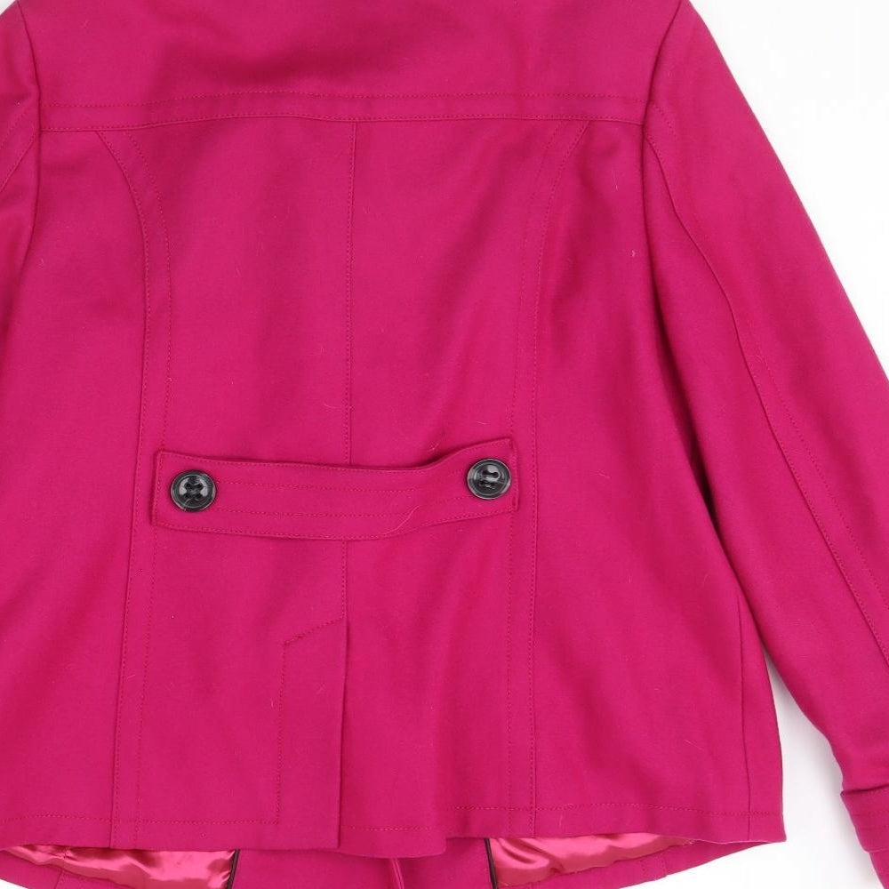Womens UK Size 14 Debenhams Pink Overcoat