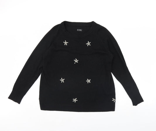 Womens UK Size 16 B you Black Pullover Jumper