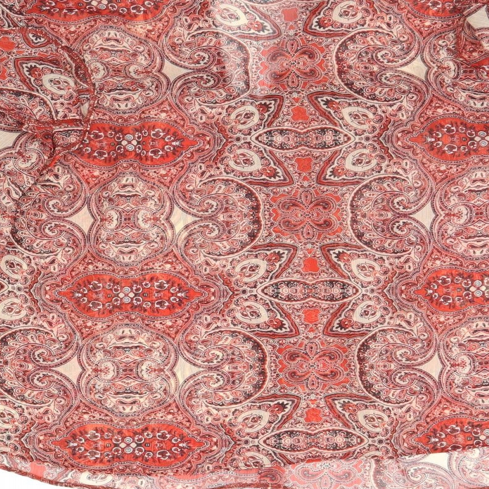 George Womens Red Fair Isle Basic Button-Up Size 10