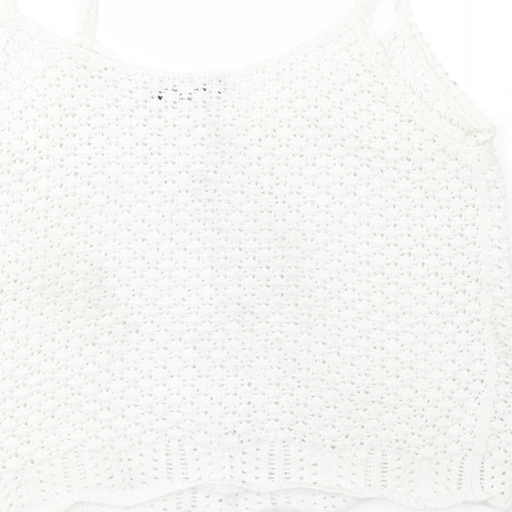 Womens UK Size 10 Marks and Spencer White Basic Tank