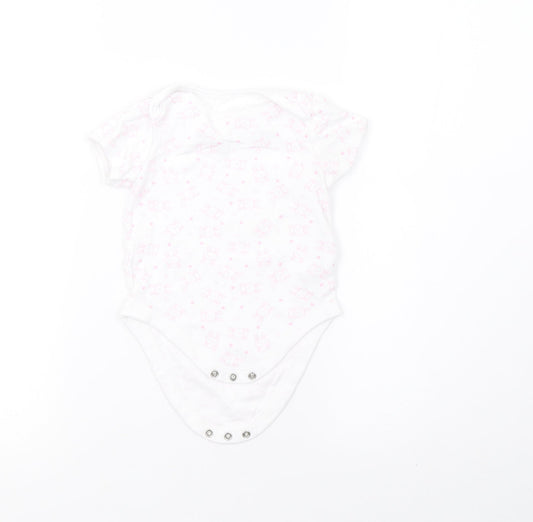 F&F Girls White Polka Dot Babygrow One-Piece Size 9-12 Months