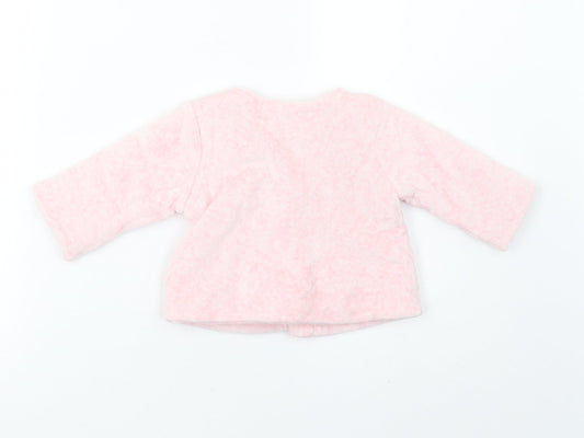 Pure Baby Girls Pink Fleece Basic Coat Coat Size 3-6 Months