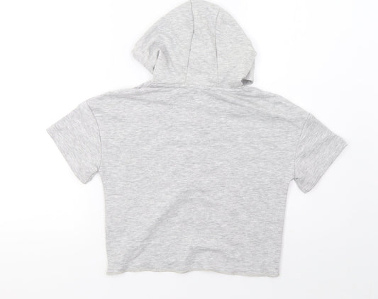 Primark Girls Grey Pullover Hoodie Size 7-8 Years