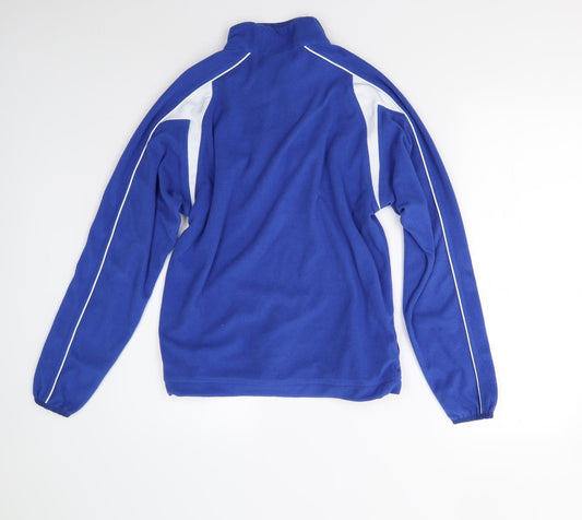 SW Boys Blue Fleece Henley Jumper Size M - DENE