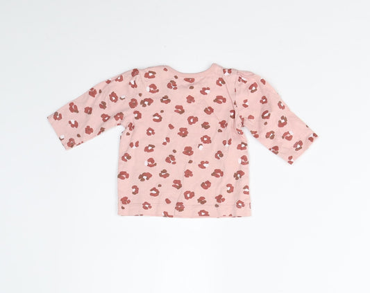 Nutmeg Baby Pink Floral Basic T-Shirt Size 0-3 Months