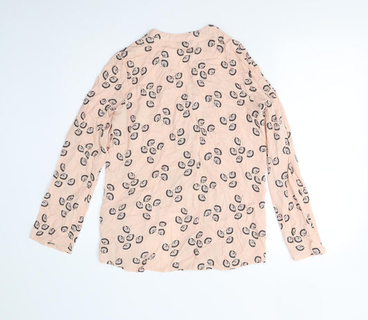 F&F Womens Pink Floral Basic Button-Up Size 8