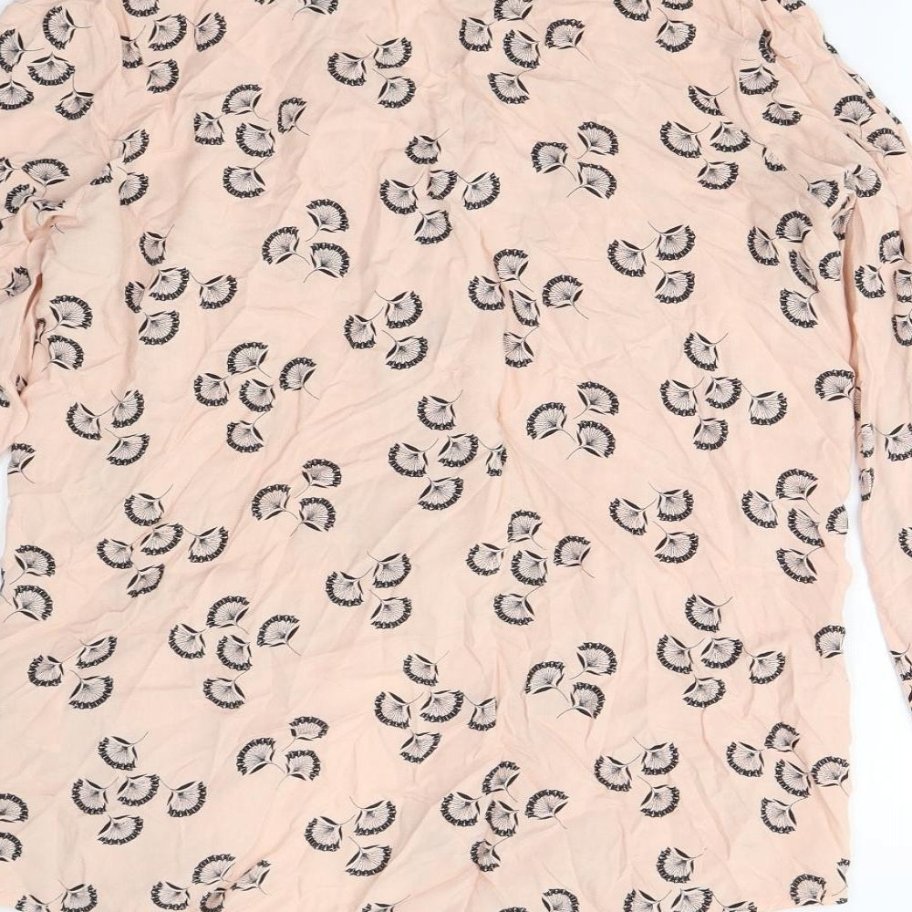 F&F Womens Pink Floral Basic Button-Up Size 8