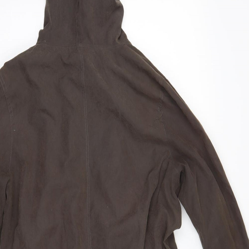 Brand and care label for Linea women’s brown overcoat coat, size UK 10