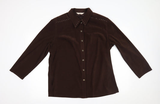 Womens UK Size 16 ELVI Brown Jacket
