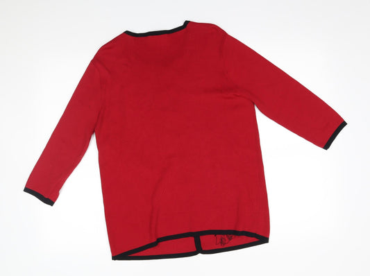 Womens UK Size M After Dark Red Cardigan Jumper