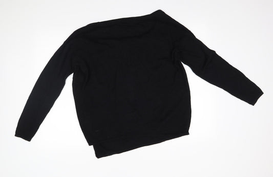 Avenue Womens Black Wrap Jumper Size L