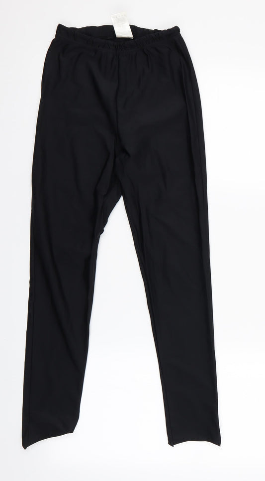 LASCANA Womens Black Cropped Leggings Size 10 L25 in