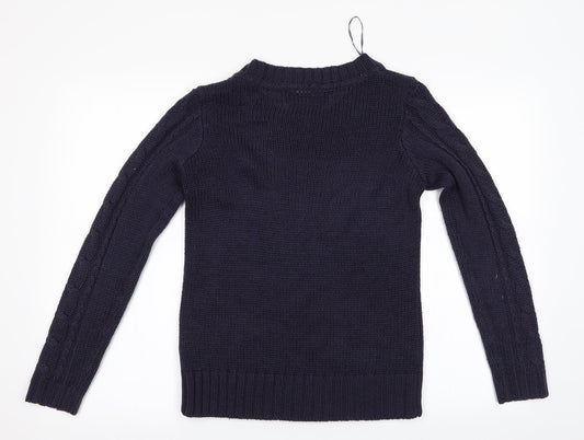 Originals Knitwear Womens Blue Pullover Jumper Size S - Cable knit
