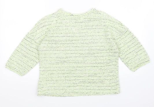 George Womens Green Striped Pullover Jumper Size 10