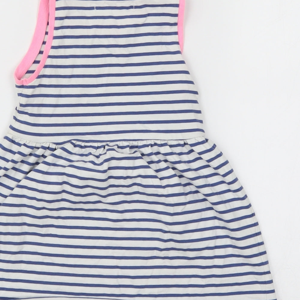 M&S Girls Multicoloured Striped T-Shirt Dress Size 2-3 Years