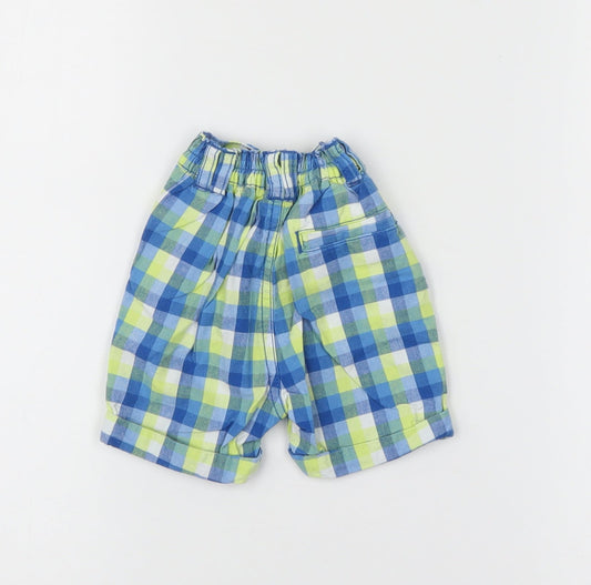 Mini Club Boys Multicoloured Check Cropped Trousers Size 3-6 Months - shorts