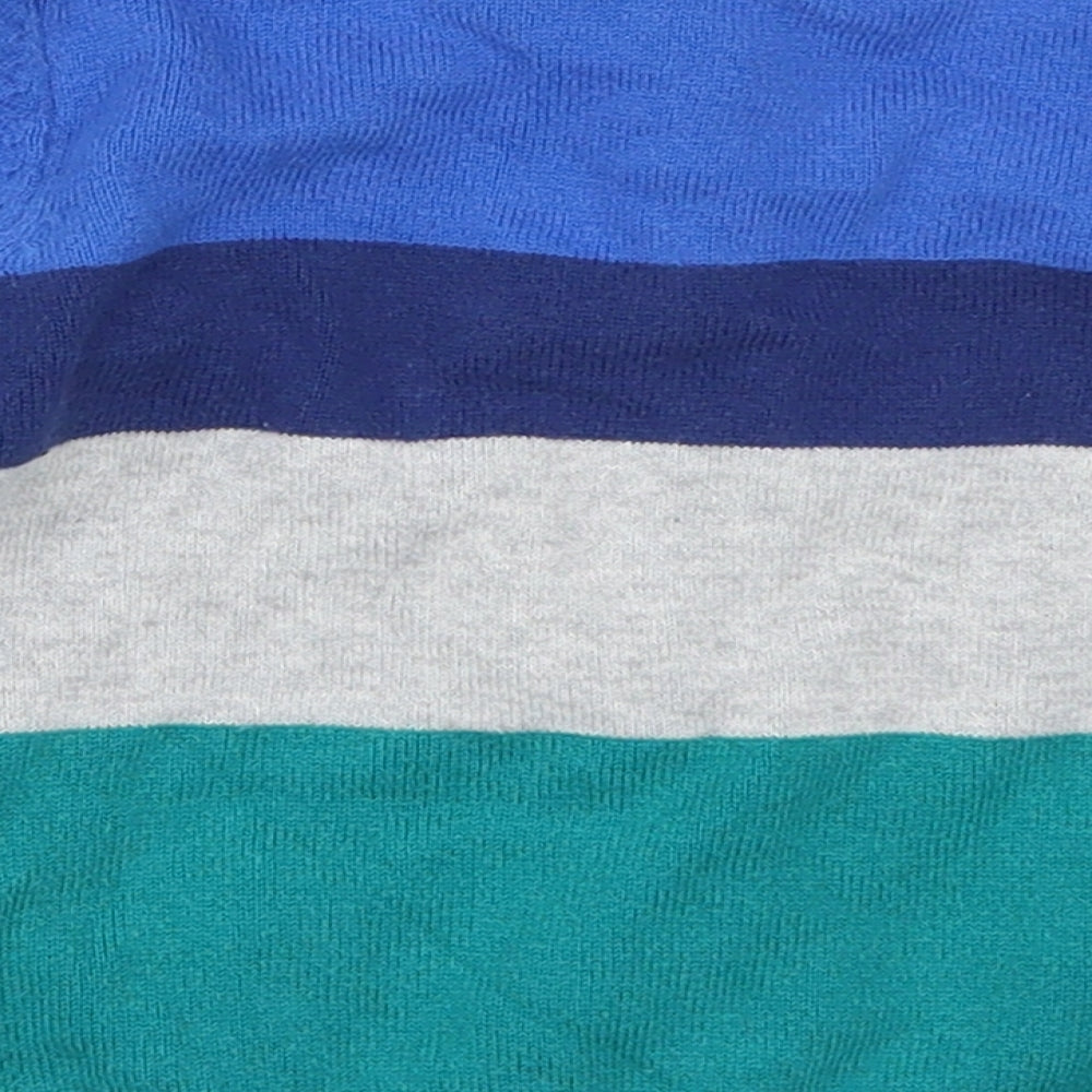 Nautica Girls Blue Striped Cardigan Jumper Size 2 Years