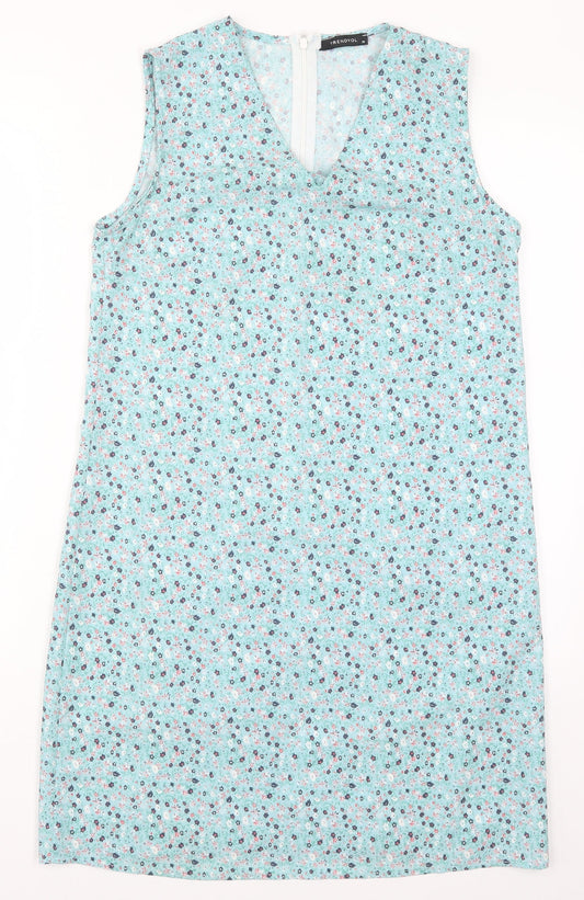 Trendyol Womens Blue Floral Tank Dress Size 10