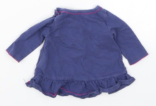 Marks and Spencer Girls Blue Basic T-Shirt Size 0-3 Months