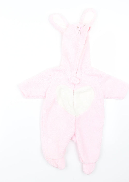 Earlydays Girls Pink Geometric Babydoll One Piece Size 0-3 Months